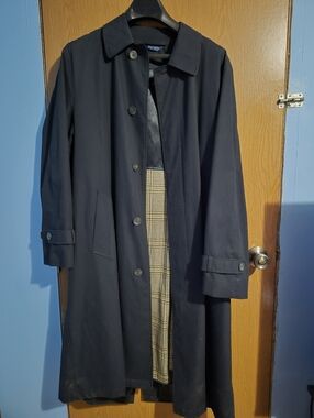 Vintage Mens Towncraft Trench Coat Removable Lining Size 38R